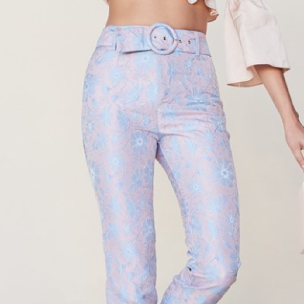 LPA slim pant in Blush & Blue - Size Small